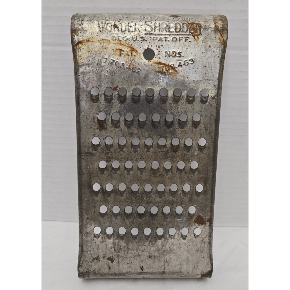 The WONDER SHREDDER‎ Vintage Cheese Veggie Grater USA ~ Medium Size Holes